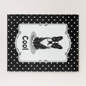 Cool Boston Terrier mit Sonnenbrille (schwarz) Puzzle (Horizontal)