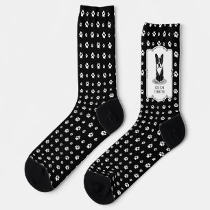Cool Boston Terrier mit Sonnenbrille (schwarz) Socken