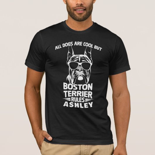 Cool Boston Terrier Rule Dog T-Shirt (Vorderseite)