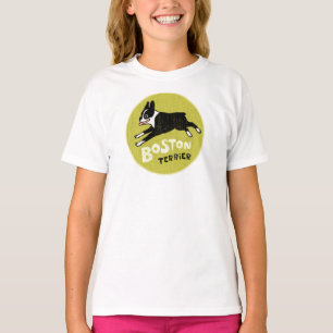 Cool Boston Terrier Vintager Stil Niedlicher Haust T-Shirt