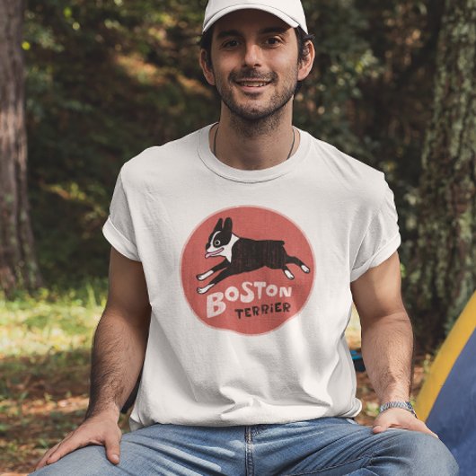 Cool Boston Terrier Vintager Stil Niedlicher Haust T-Shirt