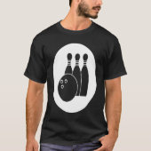 Cool Bowling Set Bowling Ball Buttone Bowler Men W T-Shirt (Vorderseite)