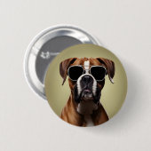 Cool Boxer Dog Button (Vorne & Hinten)