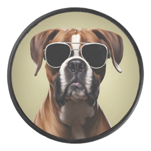 Cool Boxer Dog Eishockey Puck (Vorderseite)