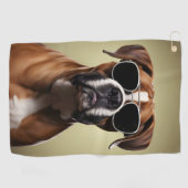 Cool Boxer Dog Golfhandtuch (Horizontal)
