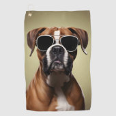 Cool Boxer Dog Golfhandtuch (Vorderseite)