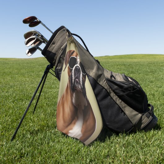 Cool Boxer Dog Golfhandtuch (Gras)