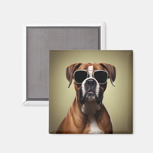 Cool Boxer Dog Magnet (Vorderseite/Rückseite)
