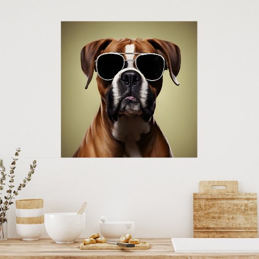 Cool Boxer Dog Poster (Küche)