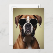 Cool Boxer Dog Postkarte (Vorne/Hinten)