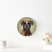 Cool Boxer Dog Runde Wanduhr (Zuhause)