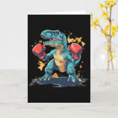 Cool Boxing Gloves With Dinosaur  Karte (Gelbe Blume)