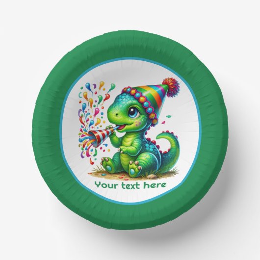 Cool boys dinosaur party add text pappteller (Vorderseite)