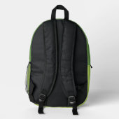 Cool Boys Green Sports Monogram Bedruckter Rucksack (Rückseite)