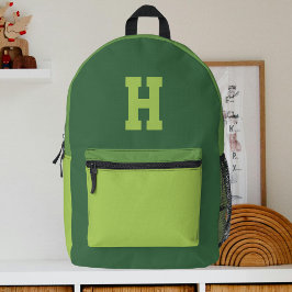 Cool Boys Green Sports Monogram Bedruckter Rucksack