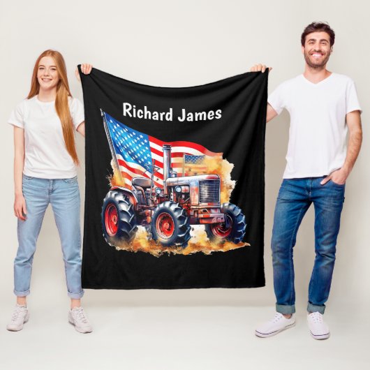 Cool Boys Patriotic Traktor Fleecedecke (Beispiel)