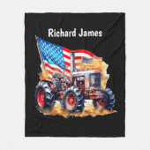Cool Boys Patriotic Traktor Fleecedecke (Vorderseite)