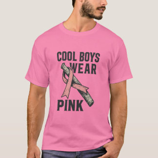 Cool Boys Wear Pink for Cancer Solidarity T-Shirt
