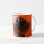 Cool Bracco italiano dog with sunglasses Kaffeetasse (VorderseiteRechts)