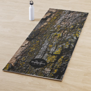 Cool-Braune Braunholzrinde, gelb Flecht Monogram Yogamatte