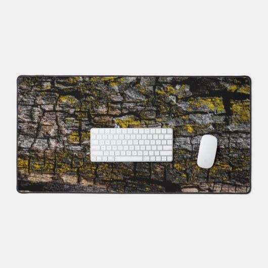 Cool-braune, graugelbe Moosholzrinde Schreibtischunterlage (Tastatur & Maus)