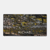 Cool-braune Moosholzbellen Ihr individuelle Name Schreibtischunterlage (Vorderseite)