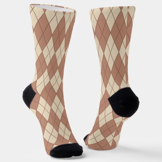 Cool-braune Raute Socken (Gewinkelt)