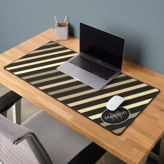 Cool-braune Sepa Retrostreifen Schreibtischunterlage (Büro 2)