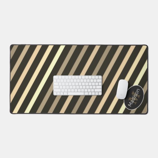 Cool-braune Sepa Retrostreifen Schreibtischunterlage (Tastatur & Maus)