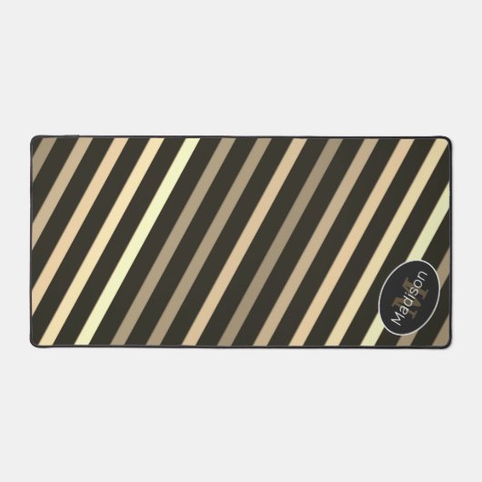 Cool-braune Sepa Retrostreifen Schreibtischunterlage (Vorderseite)