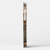 Cool-Braungold-Marmortextur Monogram Case-Mate iPhone Hülle (Rückseite / Links)