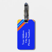 Cool Bright Blue Luggage Modernes Gepäck Gepäckanhänger (Rückseite vertikal)