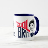 Cool Britannia Königin Elizabeth HRH Geboren Royal Tasse (VorderseiteRechts)