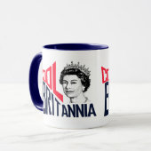 Cool Britannia Königin Elizabeth HRH Geboren Royal Tasse (Vorderseite Links)