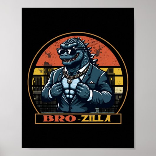 Cool Bro Brozilla Strong Brother Saurus Family Mat Poster (Vorne)