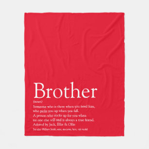 Cool Brother Definition Quote Modern Red Fun Fleecedecke