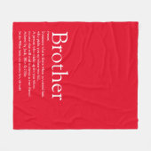 Cool Brother Definition Quote Modern Red Fun Fleecedecke (Vorderseite (Horizontal))