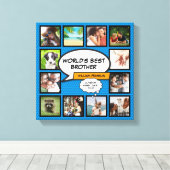 Cool Brother Foto Collage Modern Blue Fun Comic Leinwanddruck (Insitu (Holzboden))