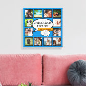 Cool Brother Foto Collage Modern Blue Fun Comic Leinwanddruck (Insitu (Wohnzimmer))