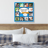 Cool Brother Foto Collage Modern Blue Fun Comic Leinwanddruck (Insitu (Schlafzimmer))