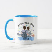cool Brother Friend Monogramm Tasse (Links)
