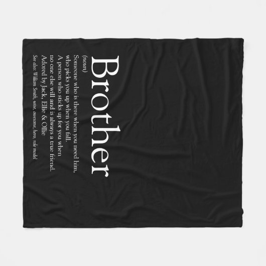 Cool Brother Modern Black and White Fun Fleecedecke (Vorderseite (Horizontal))