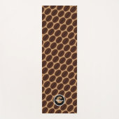 Cool Brown Coffee Bohnen Muster Monogram Yogamatte (Vorderseite)