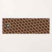 Cool Brown Coffee Bohnen Muster Monogram Yogamatte (Vorderseite (Horizontal))