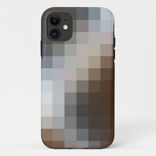 Cool Brown & Gray Mosaic Muster iPhone 11 Fall Case-Mate iPhone Hülle (Rückseite)