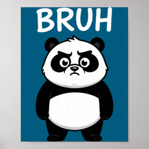 Cool Bruh Panda T-Shirt Lustiger Cartoon Bär Männe Poster