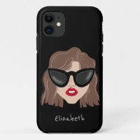 Cool Brünett mit Glasses Black Individuelle Name