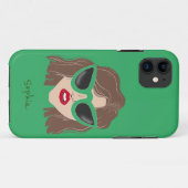 Cool Brünett mit Glasses Green Individuelle Name Case-Mate iPhone Hülle (Rückseite (Horizontal))