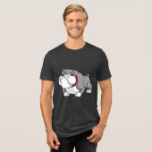 Cool Bulldog Illustration Tri-Blend Shirt (Vorderseite voll)