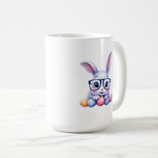 Cool Bunny Easter Personalized Kaffeetasse (VorderseiteRechts)